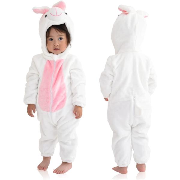 キッズコスチューム ベビー 赤ちゃん 着ぐるみ( 白,  70cm)