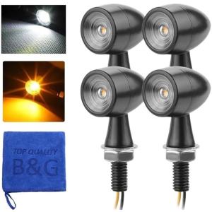 ポジション対応]アルミ砲弾型ウインカー艶消し黒4個ハーレースポーツ