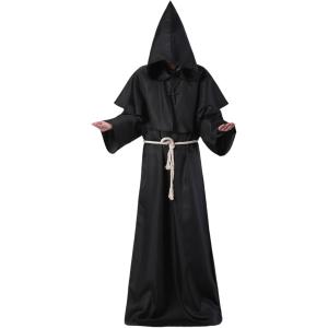 morytrade 僧侶服 コスプレ 神父 修道士 霊媒師 牧師 中世 衣装 仮装 ハロウィン(ブラ...