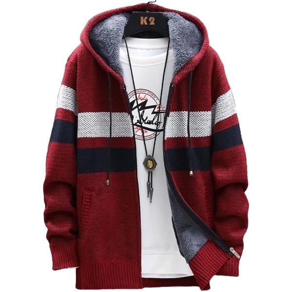 エンプティオ フード付き ニットジャケット メンズ アウター フルジッパー トップス ジップパーカー...