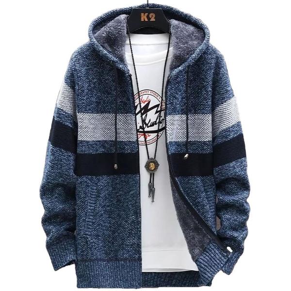 エンプティオ フード付き ニットジャケット メンズ アウター フルジッパー トップス ジップパーカー...