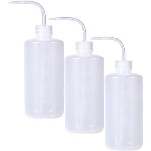 ウォッシュボトル 洗浄ボトル プラスチックボトル 散水ツール タトゥーボトル( クリアーホワイト 500ml 3個セット)｜horikku