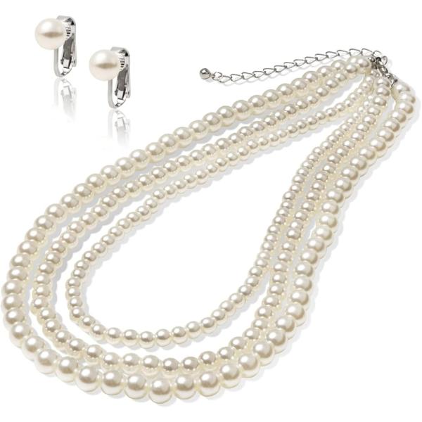 パールネックレス 3連 or セット 8mm 真珠 冠婚葬祭 結婚式
