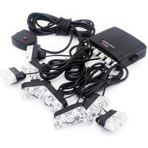 LED ストロボ フラッシュ ライト 12V 車用 キット スイッチ付き 爆光 高輝度 ストロボライト 2連 x 8灯( アンバー)｜horikku