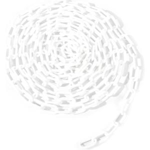 チェーン プラスチック 鎖 駐車場 三角コーン 進入禁止 パーテーション 軽量 5m(ホワイト)