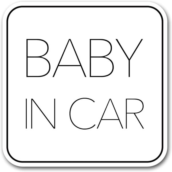 ベビーインカー Baby in car 赤ちゃん乗ってます( ホワイト)