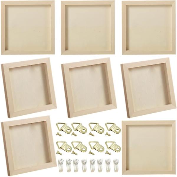 キャンバス 画材 木製 ウッドキャンバスボード 木枠 ウッドフレーム 画板 ペイント クレイクラフト...