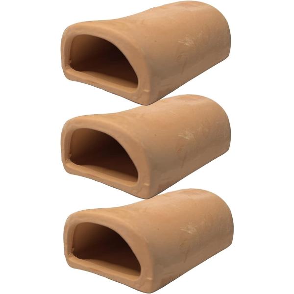 産卵 筒 シェルター 熱帯魚 アクアリウム 隠れ家 土管 洞窟 水槽 装飾 飾り(茶色,  3個セッ...