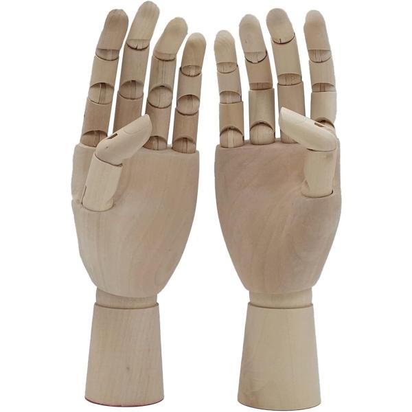 デッサン 木製 ハンドモデル ウッド 手 関節 可動( 両手)