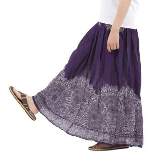 OKI オキ スカート ワンピース アジアン エスニック 2WAY レーヨン レディース(パープル,  Free Size)