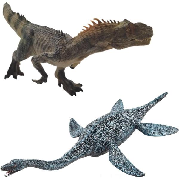恐竜 フィギュア セット アロサウルス プレシオサウルス 海 おもちゃ 6+ 緑アロサウルス＋プレシ...