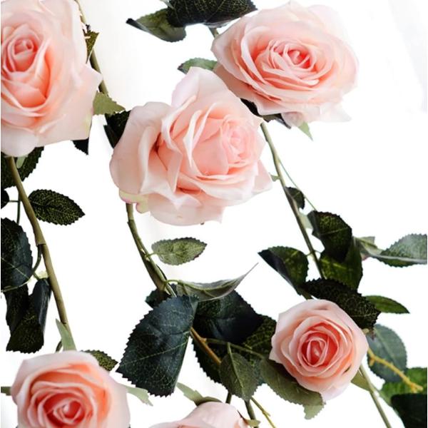 バラ 薔薇 ガーランド 造花 インテリア スワッグ 結婚式 パーティー 飾り付け 装飾 01 ピンク...