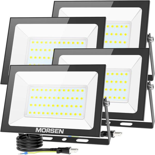 投光器 80W 4セット led投光器 極薄型 投光器屋外 100v 6500k 灯光器 作業灯( ...