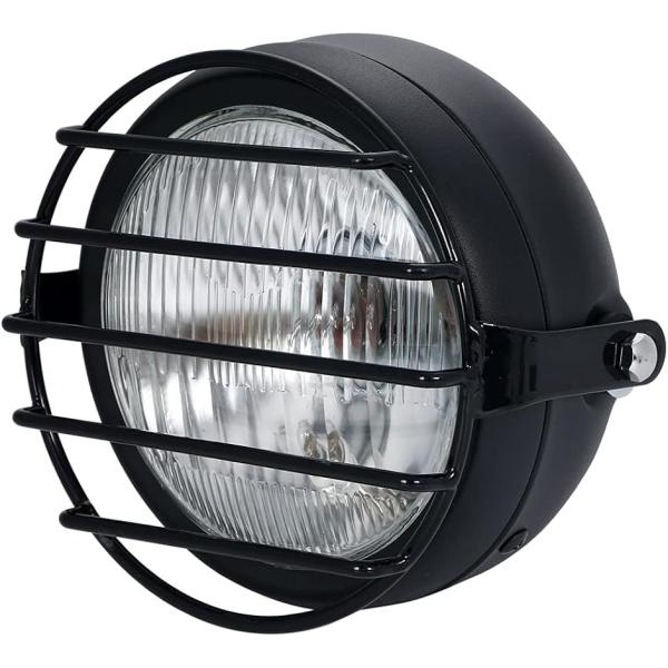 12V ビンテージ ベーツライト ヘッドライト ブラケット 付き ボバー ガード オフロード H4 ...