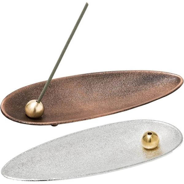 お香立て 線香 香炉 おしゃれ 北欧 インセンスホルダー インテリア 2個セット シルバーxブロンズ...