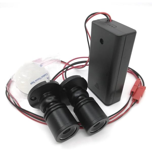 ミニ LED スポットライト 小型 2灯 電池式 角度調整 ホビーライト フィギュア プラモデル 模...