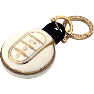 キーケース ミニクーパー キーカバー BMW MINI f54 f55 f56 f57 f60 対応 アクセサリー (ホワイト)