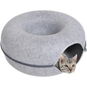キャットハウス ドーナツ型 ドーム型 フェルト製 猫ベッド トンネル ちぐら｜horikku