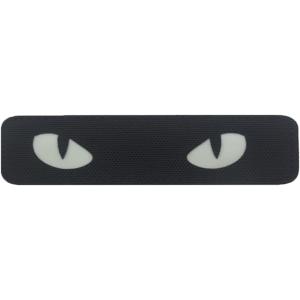 ワッペン パッチ 光る 蓄光 猫の目 モールシステム ミリタリー サバゲー( BLACK(単品）)