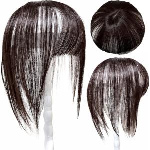 人毛 部分 医療用 ウィッグ ヘアピース ショート ストレート 3D前髪 かつら 部分ウィッグ ヘアピース かつら 女性 前髪ウィッグ レディース 人毛