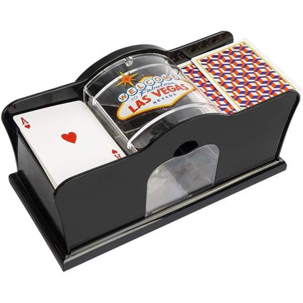 手動式カードシャッフラー トランプ ポーカーゲーム 電源不要( ブラック)