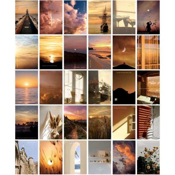 おしゃれで可愛い ポストカード 30枚セット はがきサイズ 北欧 韓国 海外 インテリア 雑貨 ミニ...