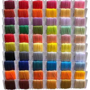 刺繍糸 セット 糸巻き(60色（25番/8m/6本綴り）, 収納ケース付き