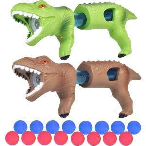 おもちゃ銃 シューティングゲーム 恐竜 ポッパーガン 6歳＋ 恐竜銃2丁