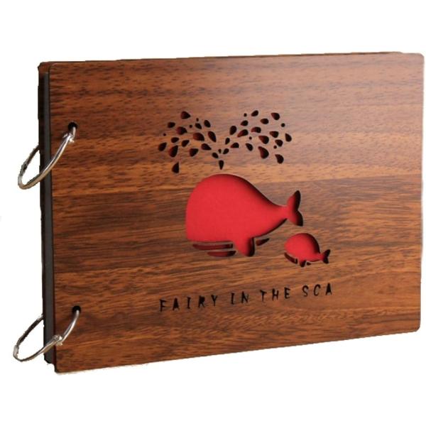 アルバム 手作り プレゼント 赤ちゃん 子供 ギフト 写真 記念日 30枚 60ページ(くじら,  ...