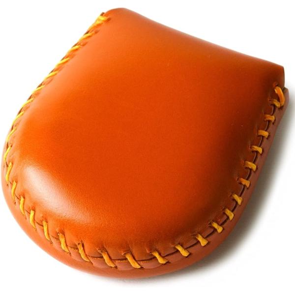 小銭入れ メンズ 馬蹄型 手作り ハンドメイド コンパクト 使いやすさ( オレンジ,  Small)