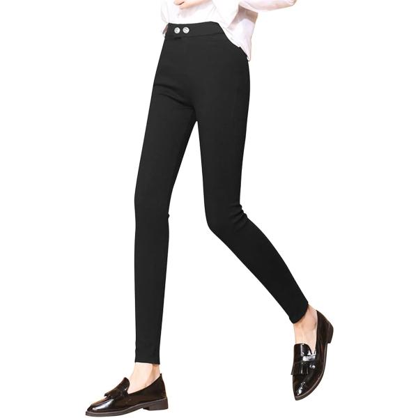 スキニーパンツ レディース スリム ストレッチ美脚 レギンスパンツ( ブラック,  S)