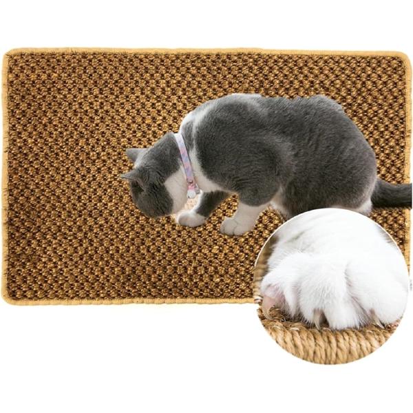 猫 爪とぎ ペット マット ネコ用品 麻 ブラウン 50x80( ブラウン 50x80)
