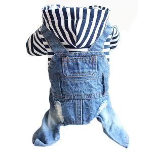 犬用洋服 デニム パーカー オールシーズン ファッション ペット服 ドッグウェア