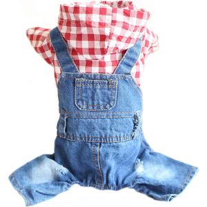 犬用洋服 デニム パーカー オールシーズン ファッション ペット服 ドッグウェア