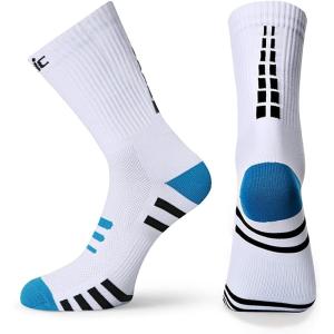 サイクルソックス サイクリングソックス 自転車 靴下 ロードバイク スポーツソックス ワンサイズ( ホワイト,  Free Size)