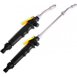 散水ノズル スプレー 洗車ガン 高圧洗浄 壁掃除 ホース 取り付け ロングノズル ロング48cm+ショート28cm／2個セット