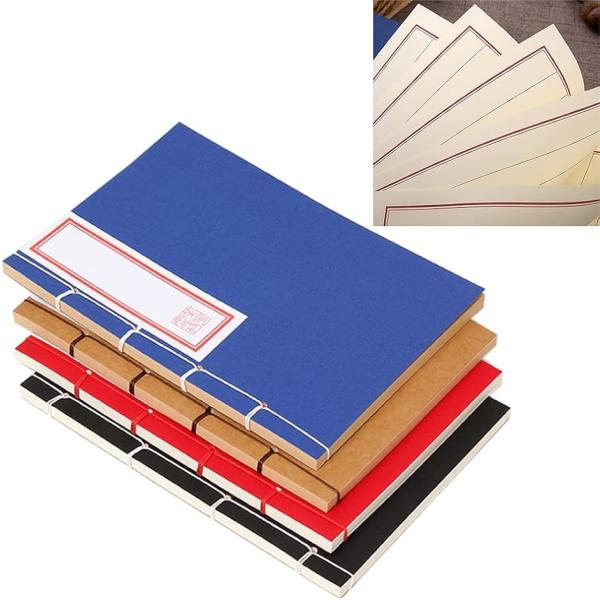 ノート 和綴じ本 A5 縦書き 自由帳 日記帳 俳句帳 120ページ 4冊セット(ドーリング紙)