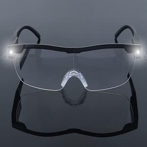 LEDライト付き拡大鏡 メガネルーペ ブルーライトカット レディース メンズ 1.6倍 シニア オーバーグラス 読書用 高性能(従来型)