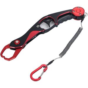 KISSOS フィッシュグリップ フィッシュキャッチャー 超軽量 アルミ製 魚掴み器 安全ロープ付き