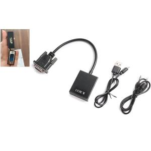 VGA HDMI 変換ケーブル ＞ 方向 音声出力ケーブル 50cm USB電源付 変換アダプタ 1...