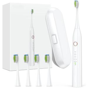 電動歯ブラシ 音波歯ブラシ IPX8防水 5種類モード 3段階強度調節