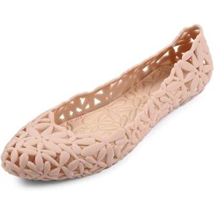 パンプス ラバー 素材 梅雨 夏 花 柄 フラワー 低 ヒール レディース ピンク