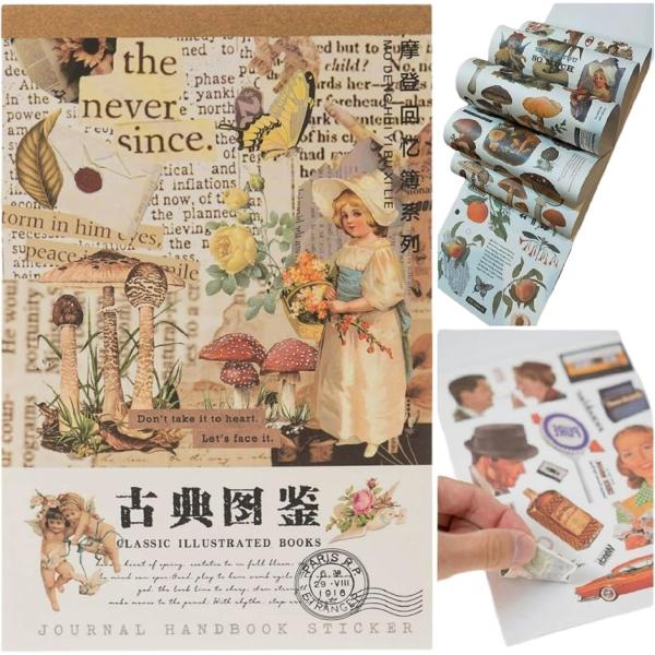 NSHACK フレークシール 約350種 コラージュ素材 手帳ステッカー(CLASSIC,  140...