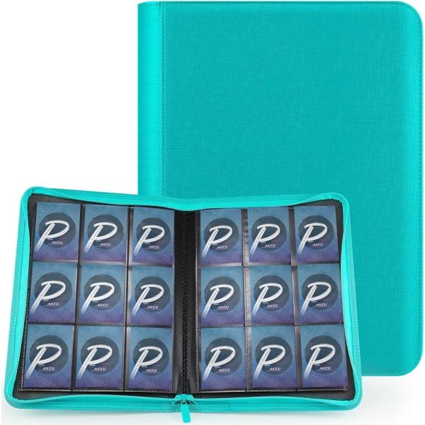 PAKESIスターカードカードファイル9ポケット 360枚収納( 空色)