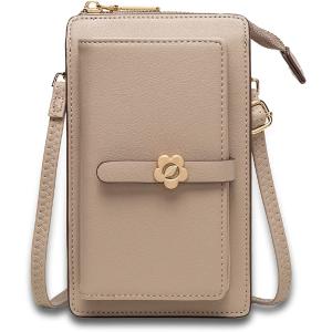 スマホポシェット 斜め掛け 多機能 スマホ収納 レディース( ベージュ)