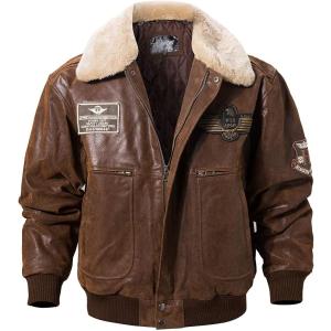 メンズ 本革 ボンバーレザージャケット パイロット コート 革ジャン