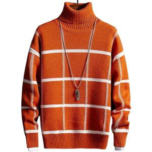 アスペルシオ タートルネック チェック柄 ニットセーター 長袖 トップス メンズ オレンジ ハピーオレンジ M 2b4dts92yi セブンリーフ 通販 Yahoo ショッピング