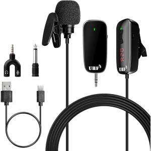 ワイヤレスマイク ピンマイク クリップマイク UHF スマホ/カメラ切替可能