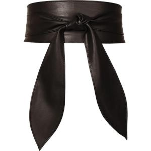 サッシュベルト ウエストベルト レディース 幅広 太ベルト 茶色