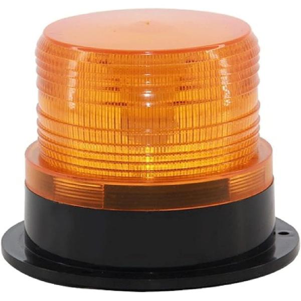 高輝度 軽量 警告灯 回転灯 12/24V 兼用 フラッシュ ストロボ LED(イエロー)